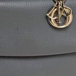Pre Owned Dior Grey Leather Mini Be Dior Top Handle Bag