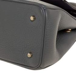 Pre Owned Dior Grey Leather Mini Be Dior Top Handle Bag