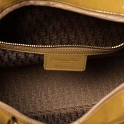 Dior Mustard Cannage Patent Leather Large Lady Dior Tote
