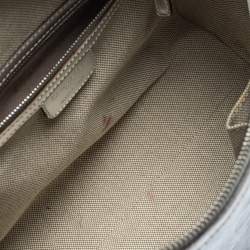 Pre Owned Dior Metallic Silver Oblique Monogram Leather Boston Bag