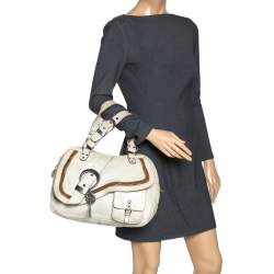 مملوكة مسبقًا Dior Pale Green Gaucho Leather Large Double Saddle Shoulder Bag