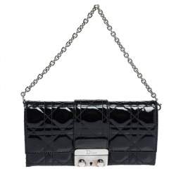 Pre Owned محفظة بسلسلة ديور "نيو لوك" جلد كاناج أرجواني