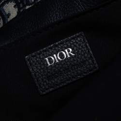 Pre Owned Dior Navy Blue/White Oblique Canvas and Leather Rider Backpack