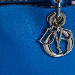 Pre Owned Dior Blue Leather Medium Diorissimo Shopper Tote