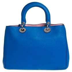 Pre Owned Dior Blue Leather Medium Diorissimo Shopper Tote