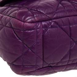 مملوكة مسبقًا Dior Purple Cannage Leather Chain Flap Shoulder Bag