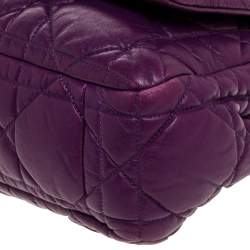 مملوكة مسبقًا Dior Purple Cannage Leather Chain Flap Shoulder Bag