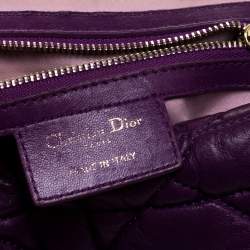 مملوكة مسبقًا Dior Purple Cannage Leather Chain Flap Shoulder Bag