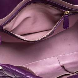 مملوكة مسبقًا Dior Purple Cannage Leather Chain Flap Shoulder Bag