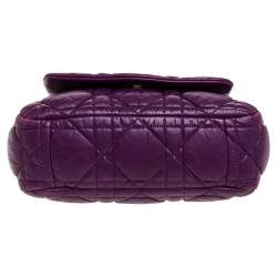 مملوكة مسبقًا Dior Purple Cannage Leather Chain Flap Shoulder Bag