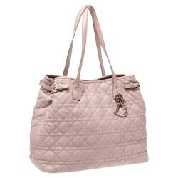 Pre Owned حقيبة يد ديور "باناريا" متوسطة كانفاس مقوى كاناج مرجاني