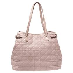 Pre Owned حقيبة يد ديور "باناريا" متوسطة كانفاس مقوى كاناج مرجاني