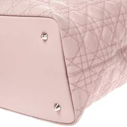 Pre Owned حقيبة يد ديور "باناريا" متوسطة كانفاس مقوى كاناج مرجاني