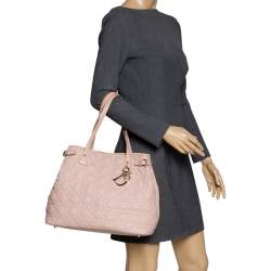 Pre Owned حقيبة يد ديور "باناريا" متوسطة كانفاس مقوى كاناج مرجاني