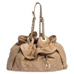 Pre Owned Dior Beige Cannage Leather Le Trente Tote