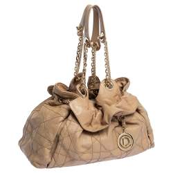 Pre Owned Dior Beige Cannage Leather Le Trente Tote