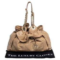 Pre Owned Dior Beige Cannage Leather Le Trente Tote