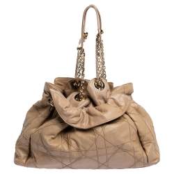 Pre Owned Dior Beige Cannage Leather Le Trente Tote