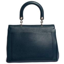 Pre Owned Dior Navy Blue Leather Large Be Dior Flap Top Handle Bag