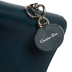 Pre Owned Dior Navy Blue Leather Large Be Dior Flap Top Handle Bag