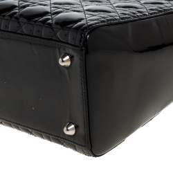 مملوكة مسبقًا Dior Black Patent Leather Large Lady Dior Tote