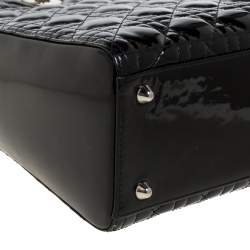 مملوكة مسبقًا Dior Black Patent Leather Large Lady Dior Tote