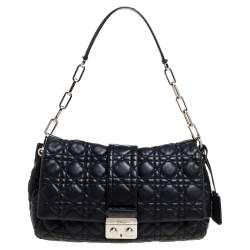 Pre Owned حقيبة ديور قفل قلاب نيو جلد كاناج سوداء