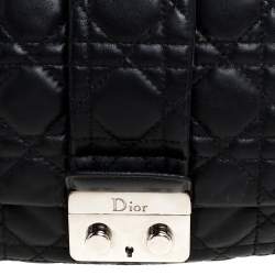 Pre Owned حقيبة ديور قفل قلاب نيو جلد كاناج سوداء