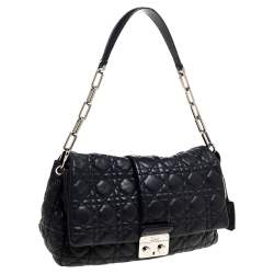 Pre Owned حقيبة ديور قفل قلاب نيو جلد كاناج سوداء