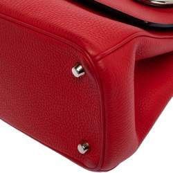 Pre Owned Dior Red Leather Small Be Dior Flap Bag