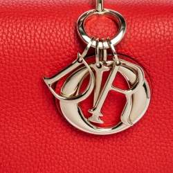 Pre Owned Dior Red Leather Small Be Dior Flap Bag