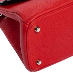 Pre Owned Dior Red Leather Small Be Dior Flap Bag