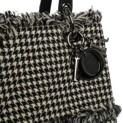 مملوكة مسبقًا حقيبة يد ديور ليدي ديور متوسطة جلد رمادية /زرقاء فاتحة