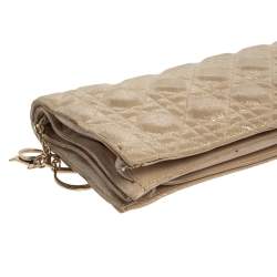 مملوكة مسبقًا حقيبة كلتش ديور جلد كاناج ذهبي متقزح