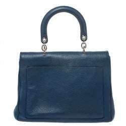 Pre Owned Dior Blue Leather Medium Be Dior Top Handle Bag