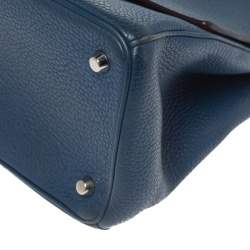 Pre Owned Dior Blue Leather Medium Be Dior Top Handle Bag