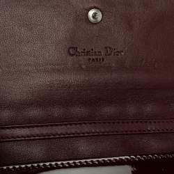 Pre Owned Dior Red Cannage Patent Leather Lady Dior Wallet on Chain