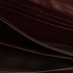 Pre Owned Dior Red Cannage Patent Leather Lady Dior Wallet on Chain