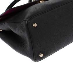 Pre Owned Dior Black Leather Large Be Dior Flap Top Handle Bag