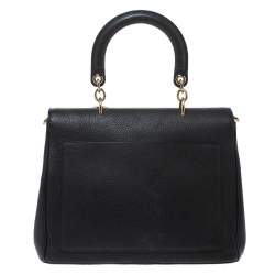 Pre Owned Dior Black Leather Large Be Dior Flap Top Handle Bag