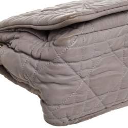 Pre Owned Dior Grey Leather Delices Gaufre Flap Shoulder Bag