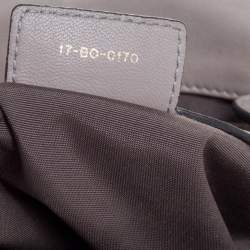 Pre Owned Dior Grey Leather Delices Gaufre Flap Shoulder Bag