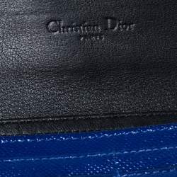 مملوكة مسبقًا Dior Blue Patent Leather Mania Rendez-Vous Wallet on Chain