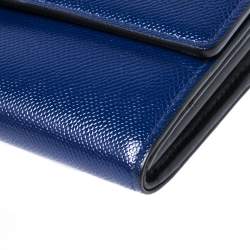 مملوكة مسبقًا Dior Blue Patent Leather Mania Rendez-Vous Wallet on Chain