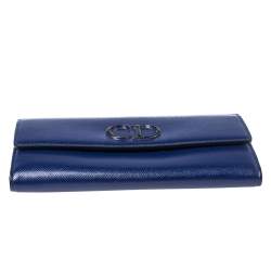 مملوكة مسبقًا Dior Blue Patent Leather Mania Rendez-Vous Wallet on Chain