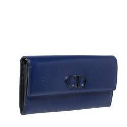 مملوكة مسبقًا Dior Blue Patent Leather Mania Rendez-Vous Wallet on Chain