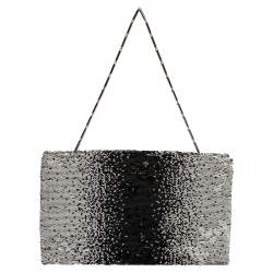 مملوكة مسبقًا Dior White/Black Sequins Chain Clutch