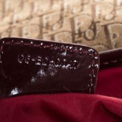 Pre Owned Dior Beige Oblique Canvas and Suede Buckle Flap Hobo