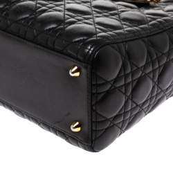 مملوكة مسبقًا Dior Black Cannage Leather Large Lady Dior Tote