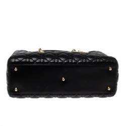 مملوكة مسبقًا Dior Black Cannage Leather Large Lady Dior Tote